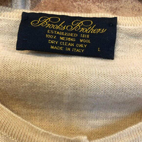 Brooks Brother Womens Ivory 100% Merino Wool Made in Italy LS Cardigan Sweater S - Picture 3 of 8